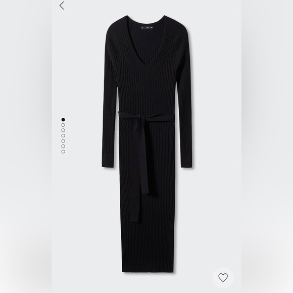 NWT MANGO BLACK DRESS WITH BELT SIZE 6 - Picture 4 of 11